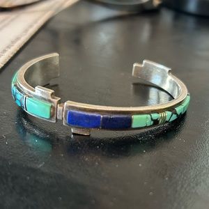 Duran Zuni sterling lapis turquoise cuff bracelet.  Women’s.